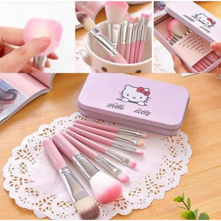 Cute%20Hello%20Kitty%207%20Makeup%20Foundation%20Powder%20Eye%20shadow%20Brushes%20Set%20-%20Image%203