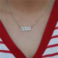 Gold Year Necklaces Number Date Of Birth Necklace Jewelry 2000 2001 2002 2003 2004 2005 Collier Femme bf. 