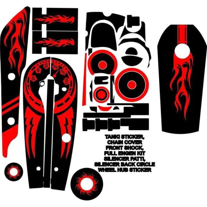 honda 125 cc full bike protection stickers in matt black multicolor with wheel hub sticker