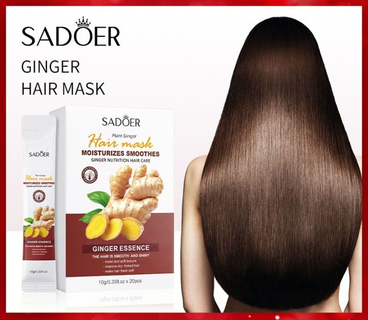 SADOER ginger essence hair mask pack of 20 sachets hair care inverted mask hair cream soft conditioner