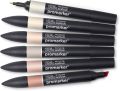 Winsor & Newton Promarker Set of 6 Skin  Tones Series 1. 