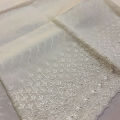 Chikan Embroidered White Unstitched Trousers for Women & Girls, Lawn Cotton, 2.5 Meter Fabric. 