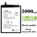Infinix Smart HD 2021 Battery Replacement BL-49IX Battery with 5000mAh _ Silver. 