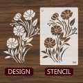 Big Orchids Flower  Reusable Stencil Airbrush Painting Wall Art DIY Home Decor Scrap booking Album Crafts. 