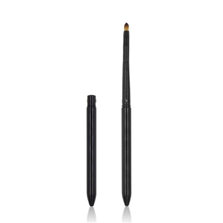 black-Gold Silver Metal Handle Lip Gloss Makeup Brush Portable Retractable Adjustable Lipstick Brush With Protect Cosmetic Tool