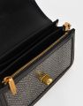 Charles & Keith CK2-80781405 Original Ladies Hand Bag Black Color With Leather Stripe-Buy Online Hand Bags In Pakistan. 