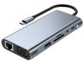 Type C Usb Hub Docking Station 11-in-1 USB C Adapter with 4K-HDMI, VGA, USB 3.0 port, Type C PD Ethernet SD / TF Card Reader 3.5mm AUX Compatible with More Type C Devices. 