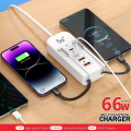 USB Charger 66W PD Type C Fast Charge Phone Charger Power Socket For iPhone Samsung Xiaomi Quick Charge EU/US Plug Wall Charger. 