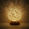 Romantic Night Light Creative INS Wind Starry Table lamp Bedroom Bedside lamp Fantasy Rattan Ball Moon Light (Light Yellow). 
