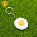 BODHI Fried Egg Key Holder Solid Handbag Ornament Egg Sheet Car Key Ring Pendant. 