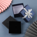 1Pc Package Engagement Ring Box Compact Display Case Velvet Interior Earrings Box Bow Design Square Box Necklace Holder for. 