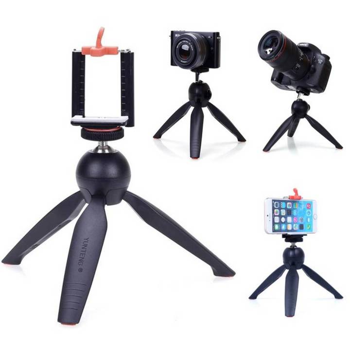 Camera Tripod Mobile Holder Mini Tripod 75 Degrees, Rotation  Desktop Handle Stabilizer For Mobile Phone Camera With Cell Phone Holder  and