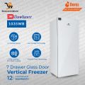 Dawlance Refrigerator 1035WB Avante + Glass Door Inverter Cloud White Vertical Freezer 55% Energy Saving 12 Years Compressor Warranty. 