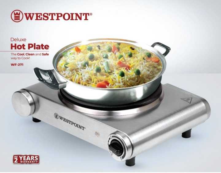 Westpoint WF271 Deluxe Hot Plate Silver Daraz.pk