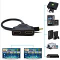 HDMI Male to Dual HDMI Twin Female 1 in 2 out Y Splitter Short Cable Converter for TV Xbox Blue-Ray DVD Players PS3, HDMI Male to Dual HDMI 1 Male to 2 Female HDMI Y Splitter Cable - Support Two TVs or Monitor Multi Monitor Adapter for HDMI HD, LED, LCD. 