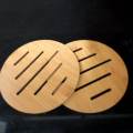 2pc Bamboo Wood Heat Pads Trivet Mat Set, Kitchen Wood Hot Pads Trivet, Heat Resistant Pads for Hot Dishes/Pot/Bowl/Teapot/Hot Pot Holders, Anti-Hot Non-Slip Durable,Square and Round. 
