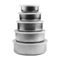 Stainless Steel Food Storage Container 5 Pcs Bowl Set With Airtight Lids Mixing Bowls Cookware Set Kitchen Tool. 