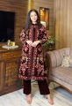 Stylish Royal Embroidered Coat with Inner & Trouser 3-Piece - Party Wear Dresses for Women. 
