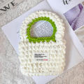bag shopping handbag for girlfriend Creative handmade woven wool shoulder bag colorful knitted underarm. 