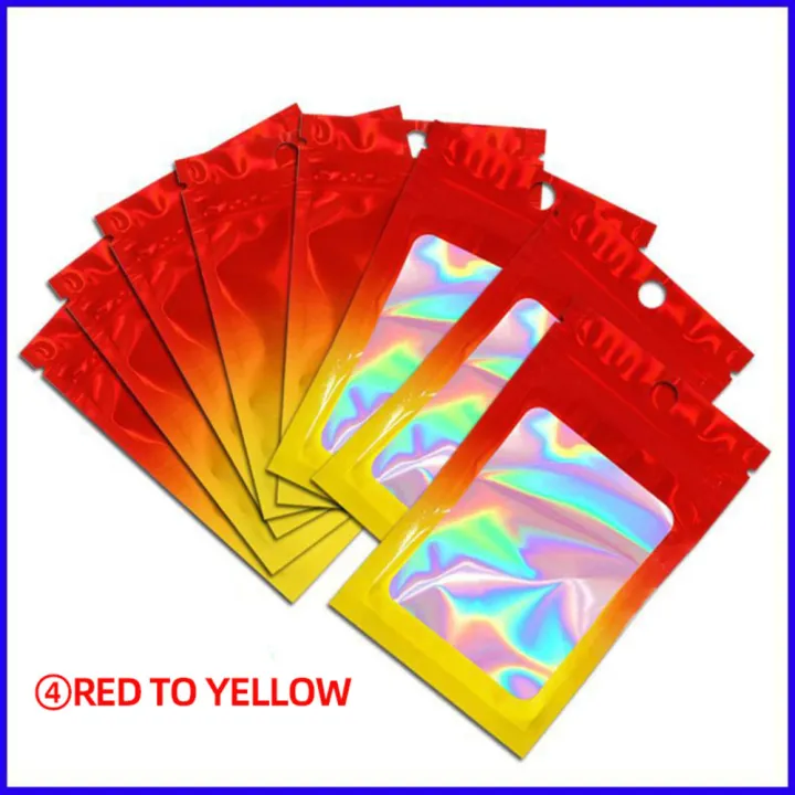 50pcs%204%20Sizes%20Laser%20Packaging%20Bag%20Flat%20Bath%20Salt%20Cosmetic%20Bag%20One%20Side%20Clear%20Holographic%20Mini%20Aluminum%20Foil%20Zip%20Lock%20Bags%20Thick%20-%20Image%204