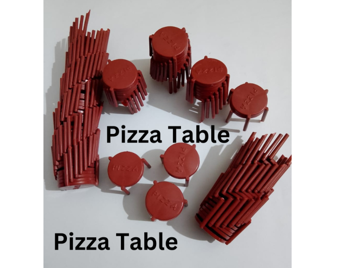 Pizza Table, Pizza Saver Pack of 100 Pcs . Pizza Saver Table Stand - Tripod Stack for Restaurant Container, Catering Boxes and Food Take Out Service