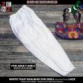 ZENZ Pakistani Stitched 100% Pure Cotton Straight Shalwar Pants Trouser for Girls/Women with Pearls on Loop & Elastic Belt. 
