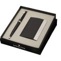 Sheaffer Gift Collection 100 – 9338 Glossy Black Ballpoint Pen with Chrome Trims and Business Card Holder. 
