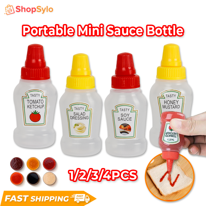 Mini Tomato Ketchup Squeeze Bottle 25ml - Portable Small Sauce Container Salad Dressing Pantry For Lunch and Bento Box Dressing & Oil Bottle Accessories