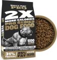 Bully Max Pro 2X High Calorie & High Protein Dry Dog Food for Puppy & Adult Dogs - Healthy Weight Gain & Muscle Building for Small & Large Breeds - Slow-Cooked, 600 Calories/Cup, Chicken Flavor,  500gm,. 