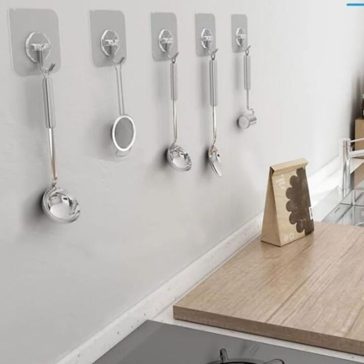 5/10%20PCS%20Transparent%20Self%20Adhesive%20wall%20hooks%20high%20quality%20hooks%20for%20kitchen%20organizer%20and%20Bathroom%20Door%20hanging%20hooks%20wardrobe%20hooks%20for%20clothes%20Multi-Function%20-%20Image%203