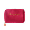 Makeup Bag Cosmetics Storage Bag Velvet Zipper Hand Bag Korean Double-Layer Bag Large Capacity Bag. 