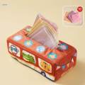 Baby Tissue Box Toy for Infant 6-12 Months Toddlers, Montessori Sensory Toys, Plush Tissue Box Crinkle Tissues Early Learning Educational Gifts. 