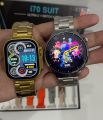 i70 Suit (2 Watches in 1 box) Ultra 2 Watch & 4 pro Smart Watch with 7 Straps, Bluetooth Calling Sleep Health Monitoring Heart Rate Monitor Track Voice Assistant for Apple IOS & Android, Available All smart watch in low Rate. 