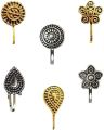 German Silver Oxidized Nose Ring without Piercing Press On of Oxidized Nose Pin Stud Ring for Women & Girls. 