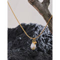 Grim Teiousx Yhpup Tarnish Free Natural Pearl Beads Chic Exquisite Necklace Thin Chain Stainless Steel Minimalist Charm Collar Jewelry Women. 