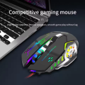 Rechargeable Gaming Mouse 6 Button RGB Lights Mouse - Wired & Wireless Rechargeable Gaming Mouse With 7 Breathing RGB Lights - 2 Side Button & DPI Button - For Professional Gaming On PC / Laptop - White & Black. 