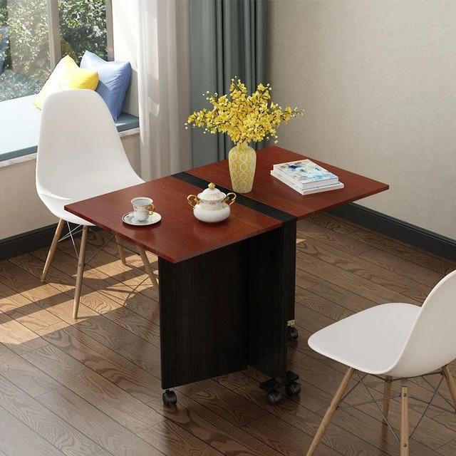 Folding Dining Table Drop Leaf Table Multifunction Space Saving Table Extension Dinner Table for Kitchen Bedroom