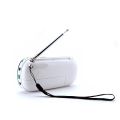 Portable Mini USB FM Radio rechargeable with Speaker Music Player Micro SD/TF Card Radio Speaker(18650 2000MA) (White) ORIGINAL UK ZONE STOCK. 