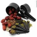 10pcs Black Plastic Measuring Spoons Cups Measuring Set Tools For Baking Coffee. 