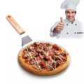 Stainless Pizza Peel, 10in Round Large Pizza Spatula Paddle with 7.7in Wooden Handle, Baking Shovel Paddle Easy Storage Pizza Paddle for Baking, Homemade Pizza and Bread. 