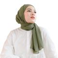 Pastel Hijaabi Army Green Best Quality Chiffon Hijab Georgette Hijab Breathable Soft Fabric Modesty Stylish Lightweight Instant Hijabs. 