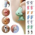 Animal Biting Earrings Cute Animal Cartoon Dinosaur Bite Ear Stud Small Animal Dinosaur Earrings Shark Metal Cute Mini Jewelry. 