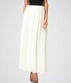STYLE UP White Chiffon Ankle Length Pleated Maxi Skirt for Women and Girls, Elastic Waist, Casual and Elegant. 