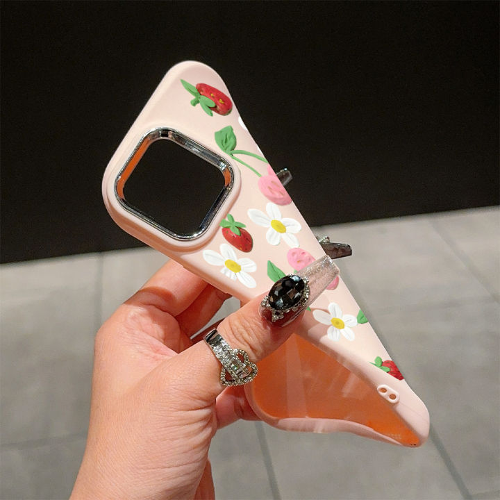 DEL%20for%20Redmi%2013C%20Xiaomi%20Poco%20C65%20Back%20Cover%20Clay%20Strawberry%20Cherry%20Pattern%20Phone%20Case%20Soft%20Silicone%20Luxury%20Silver%20Edge%20Lens%20Mobile%20Cover%20-%20Image%204