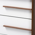 Horizontal Chester with Two-Tone White and Walnut Finish - 5-Drawer Wood Chest for Versatile Storage Solutions. 
