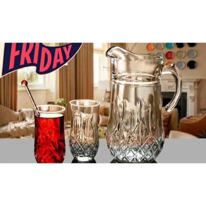 NEW HIGH QUALITY GLASSWARE FLORENCE WATER SET 7 Pcs