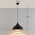 CraftThink Nordic Modern Ceiling Light Fixture, Macaron Pendant Light Teardrop Drop Simple Light Hanging Lighting Fixtures Chandelier for Restaurant bar Coffee Dining Room (Color-Black)-12 inch Width Bulb Not Included. 
