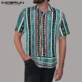INCERUN Men's Hawaiian Shirt Surf Beach Holiday Stag Outfit Dance Party Holiday T Shirt. 