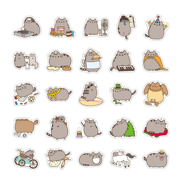 Pusheen Sun-resistant Cute Cat Decal Hand Account Journal Note Cartoon Stickers