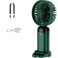 Handheld Fan, Mini Portable Personal Fan USB Rechargeable, Small Pocket Fan with Strap and Base 5 Speeds (Green). 